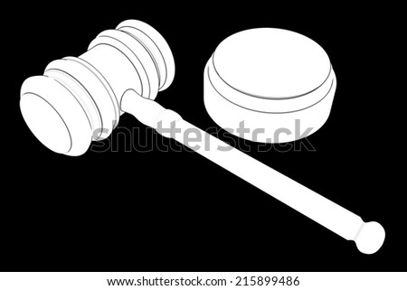 Judge gavel. isolated on black background 3d illustration. high resolution