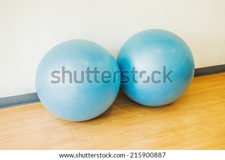 Fitness ball in the health club,Exercise by gyms ball