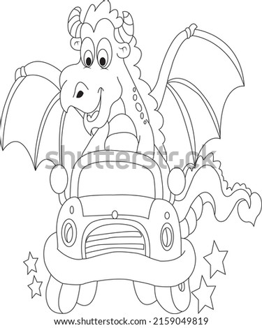 Funny Dragon coloring page for kids