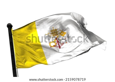 Vatican-City-(Holy-See) flag on a white background. - image.