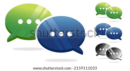 Set of chat bubble in realistic style. Speech bubble illustration.