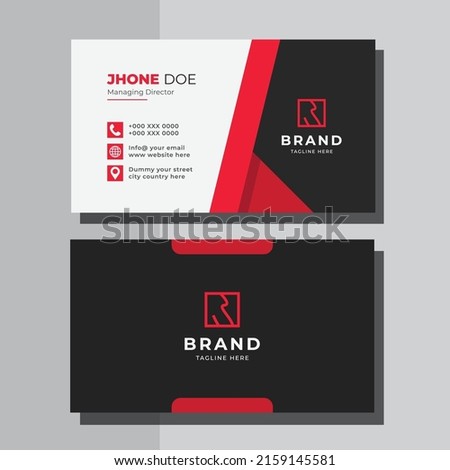Professional Red And Black Business Card