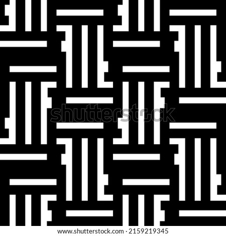 Seamless geometric pattern in black and white.