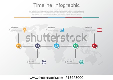 Shadow Design clean number timeline template/graphic or website.Vector/EPS10.