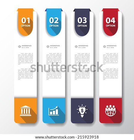 Design flat shadow step number banners /graphic or website.Vector/EPS1 0