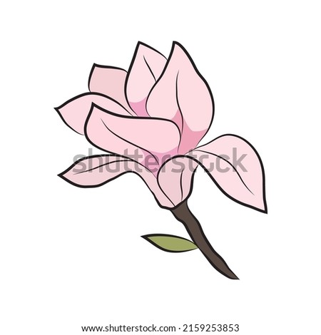 Camellia flower simple color icon. Botanical bud for cards