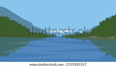 Alaska landscape vector illustration nature