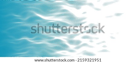 Abstract Blue Lines Background. Vintage Retro Lines Wallpaper. Abstract Minimal Sea Ocean Design. Summer Vibe Blue Backdrop. Vector Illustration. Royalty-Free Stock Photo #2159321951