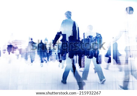 Business People Walking on a City Scape Royalty-Free Stock Photo #215932267