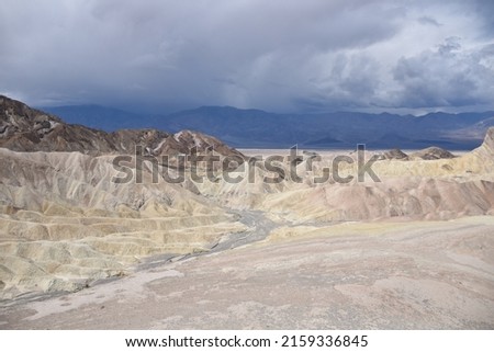 Badwater Basin.  Death Valley National Park. Lowest point in United States.  Moonlike landscape.  Desert. California. Badlands.