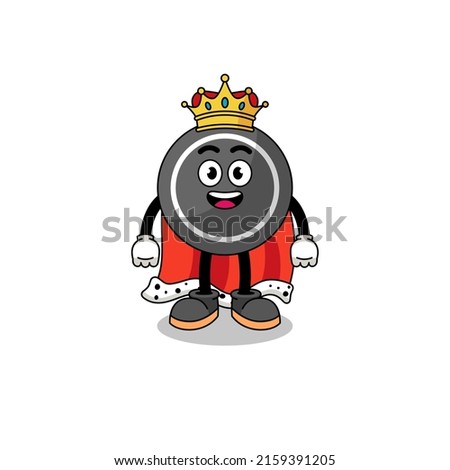 Mascot Illustration of hockey puck king , character design
