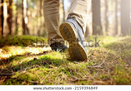 men's footsteps in the woods Royalty-Free Stock Photo #2159396849