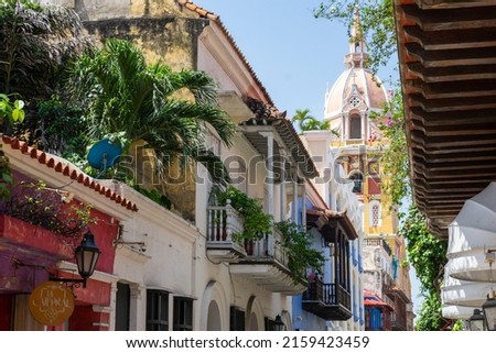 Traditional Caribbean houses, beautiful Colombian houses, Cartagena city