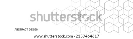 Panoramic view of abstract geometric background with isometric vector blocks, polygon shape pattern for banner or website header template Royalty-Free Stock Photo #2159464617