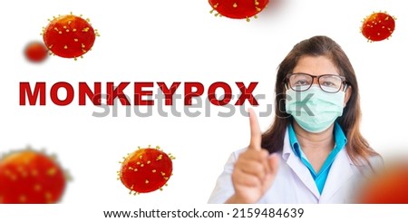 Monkeypox infection pandemic.monkeypox cell with doctor in laboratory lab confirm.Monkeypox disease that is caused by infection with virus.Sexual Health in uk.infection in Africa Europe.symptom us. Royalty-Free Stock Photo #2159484639