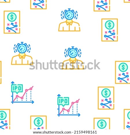 Business Situations Vector Seamless Pattern Color Line Illustration