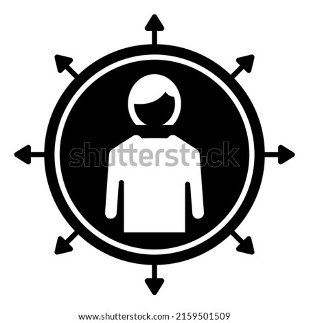 Women opportunities icon in modern silhouette style design. Vector illustration isolated on white background.