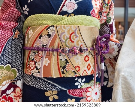 Kimono for Japanese women displayed Royalty-Free Stock Photo #2159523809