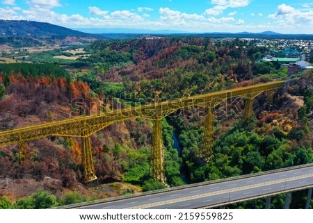 Malleco Viaduct in Chile from abobe Royalty-Free Stock Photo #2159559825