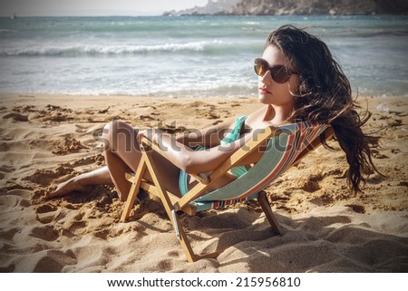Young girl enjoying a day out at the beach