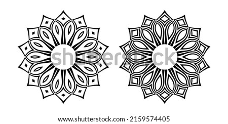 Abstract decorative circle patterns. Round design elements. Vector art.