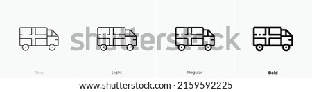 delivery truck icon. Linear style sign isolated on white background. Vector illustration.