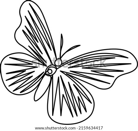 One line butterfly drawing, single line drawing butterfly, abstract butterfly vector 