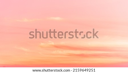 Colorful pink sky and yellow, orange romantic in the evening 