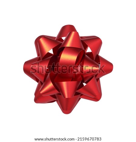 Red bow ribbon isolated on white background 