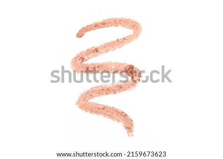 Lip liner stroke on white background