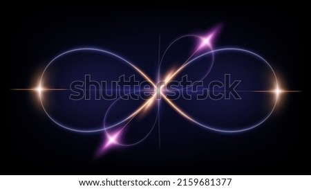 Infinity Neon light Background. Vector Illustration Royalty-Free Stock Photo #2159681377