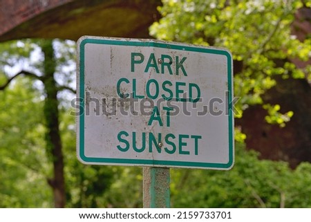 Suburban park area road signage