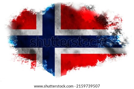 White background with torn Norway flag Royalty-Free Stock Photo #2159739507