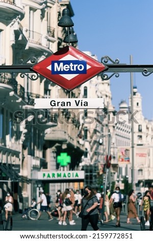 Metro stations in Madrid City      Royalty-Free Stock Photo #2159772851
