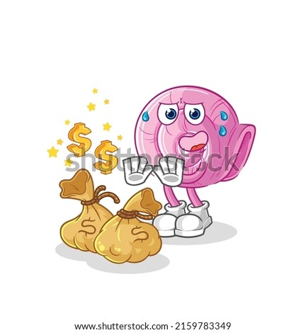 the shell refuse money illustration. character vector