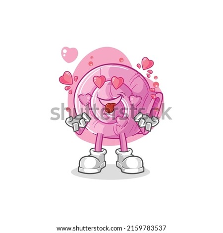 the shell fallin love vector. cartoon character