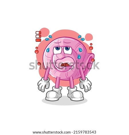 the shell low battery mascot. cartoon vector
