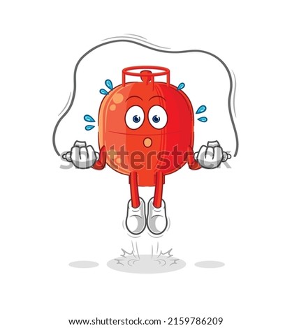 the gas cylinder jump rope exercise. character vector