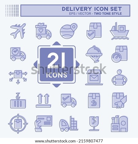 Icon Set Delivery. suitable for education symbol. two tone style. simple design editable. design template vector. simple illustration