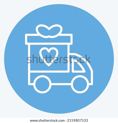Icon Delivery. suitable for education symbol. blue eyes style. simple design editable. design template vector. simple illustration