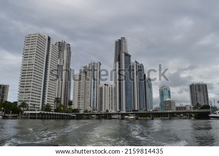 Surfers Paradise, Gold Coast, Queensland, Australia, View of the city from the Nerang River Royalty-Free Stock Photo #2159814435