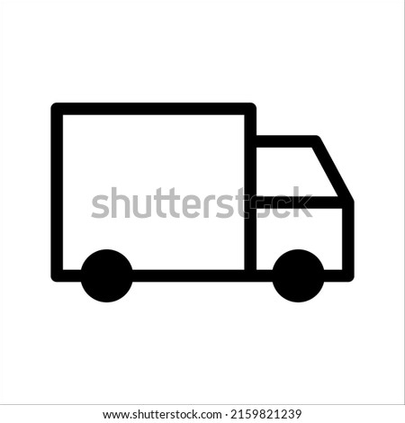 Simple truck silhouette, delivery icon, on white background, eps 10.