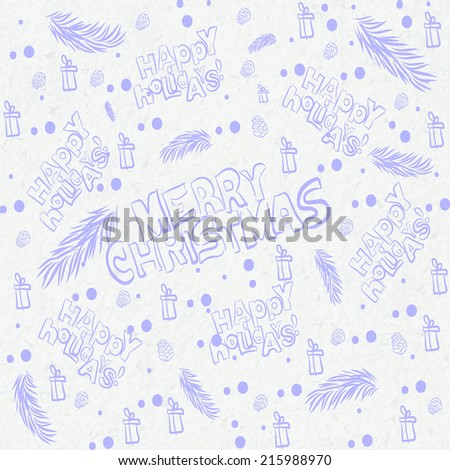 vector hand-painted background Christmas gifts and spruce branches on paper