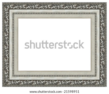 Picture silver frame with a decorative pattern