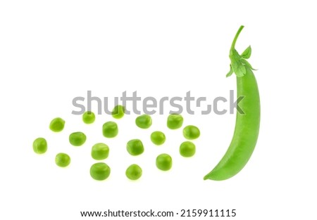 Snow peas isolated on white background Royalty-Free Stock Photo #2159911115