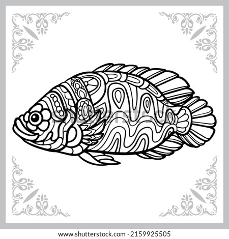oscar fish zentangle arts. isolated on white background.