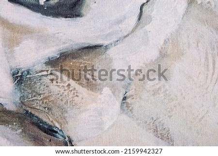 Abstract art background light beige and white colors. Watercolor painting on canvas with pearl ivory gradient. Fragment of artwork on paper with wavy pattern. Texture old backdrop.