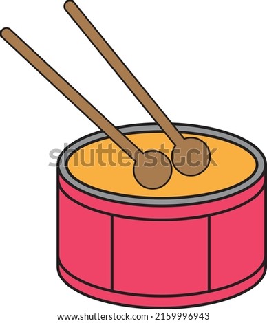 Drums color vector. on white background
