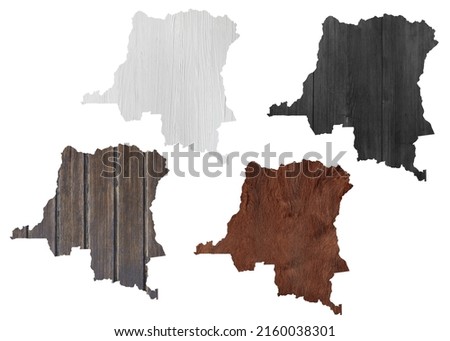 Political divisions. Patriotic sublimation wood textured backgrounds set on white. Democratic Republic of Congo
