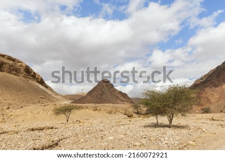 beautiful mountains landscape in Arava desert Israel